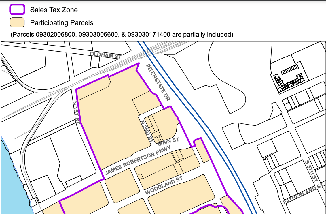 Tennessee Titans new stadium site and sales tax boundary defined